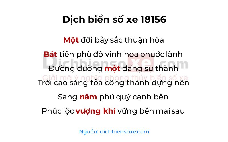 Dịch thơ biển số 18156