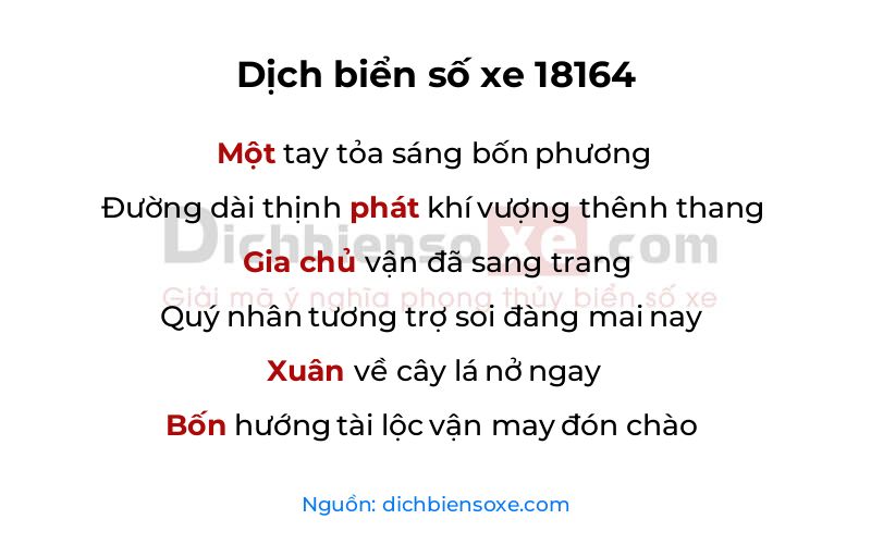 Dịch thơ biển số 18164