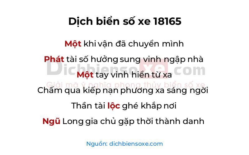 Dịch thơ biển số 18165