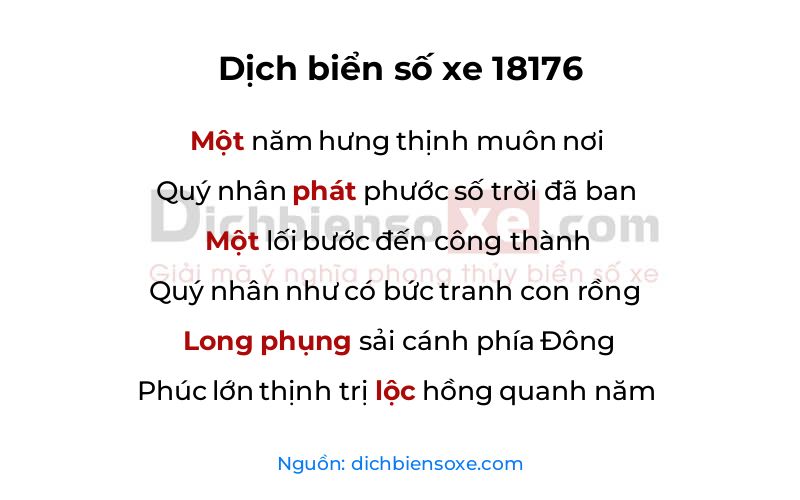 Dịch thơ biển số 18176