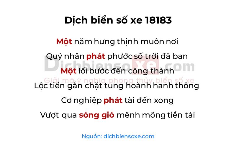 Dịch thơ biển số 18183