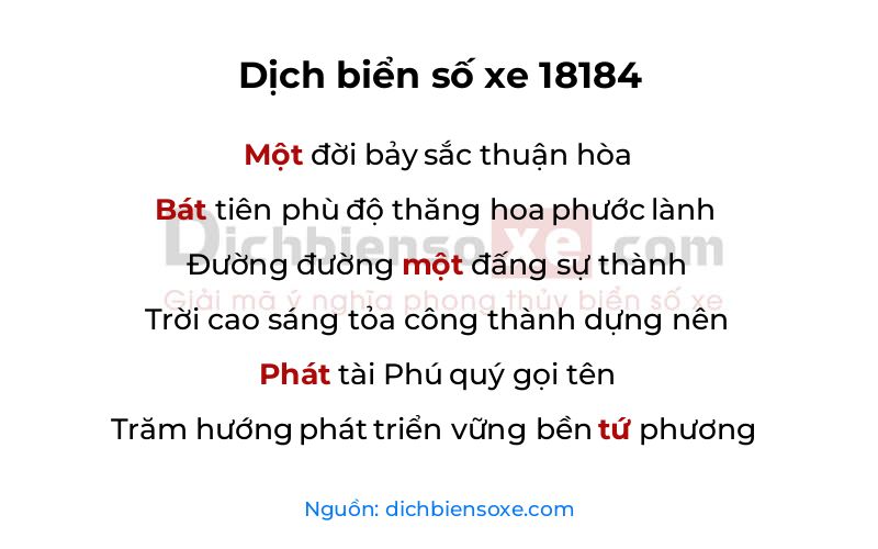 Dịch thơ biển số 18184