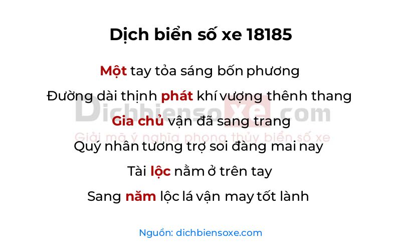 Dịch thơ biển số 18185