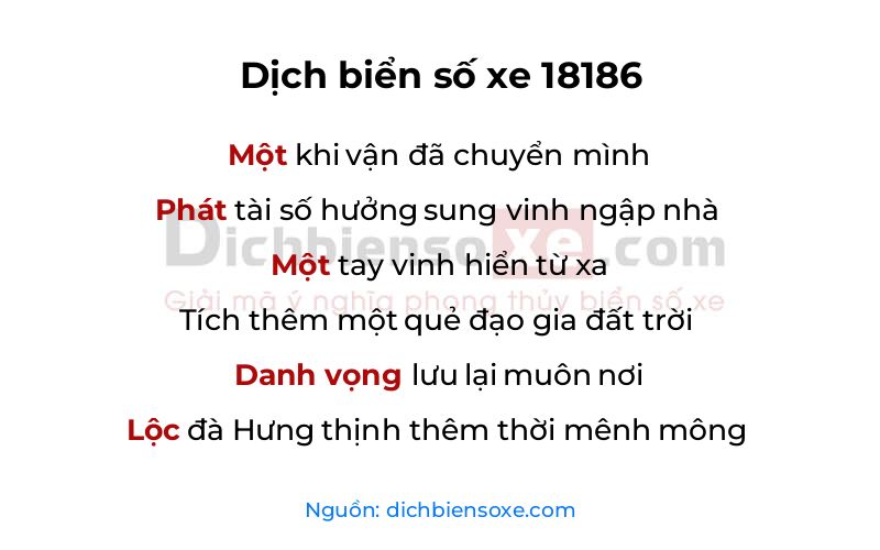 Dịch thơ biển số 18186