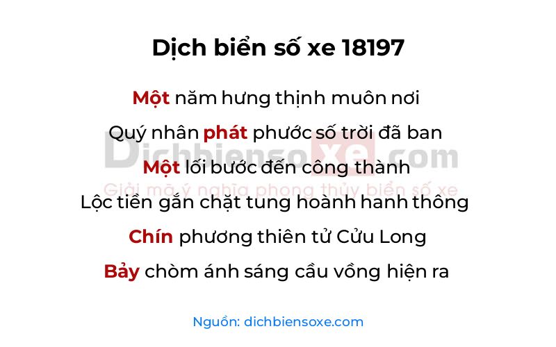 Dịch thơ biển số 18197