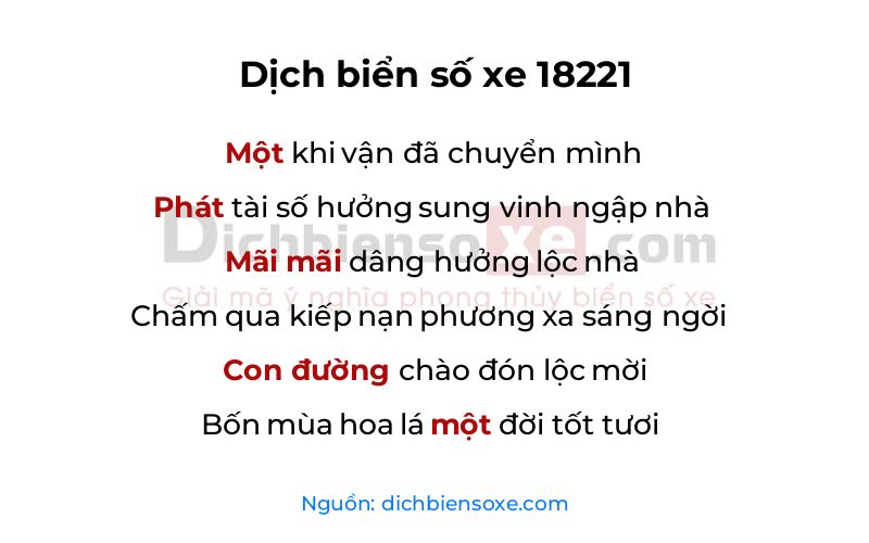 Dịch thơ biển số 18221