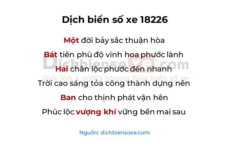 Dịch thơ biển số 18226