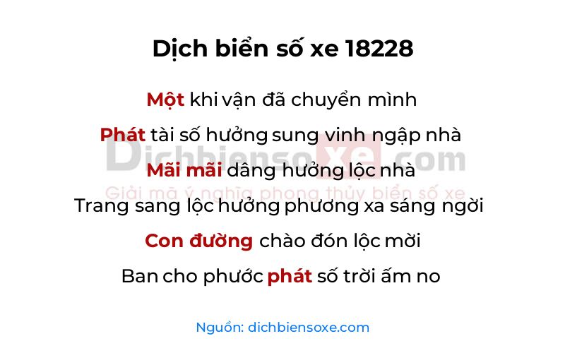 Dịch thơ biển số 18228