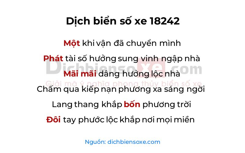 Dịch thơ biển số 18242