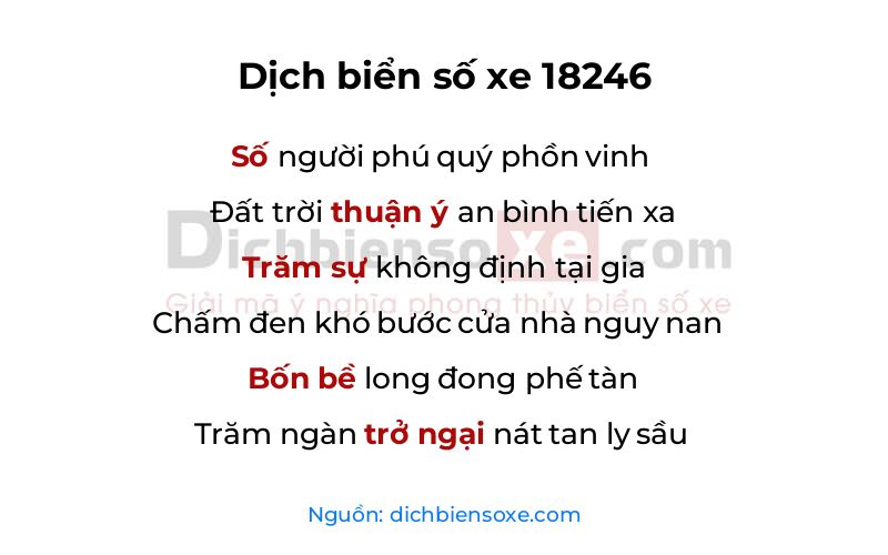 Dịch thơ biển số 18246