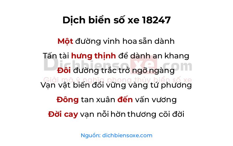 Dịch thơ biển số 18247