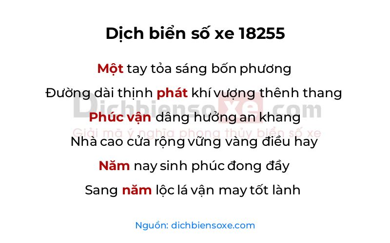 Dịch thơ biển số 18255