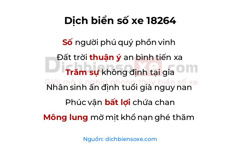 Dịch thơ biển số 18264