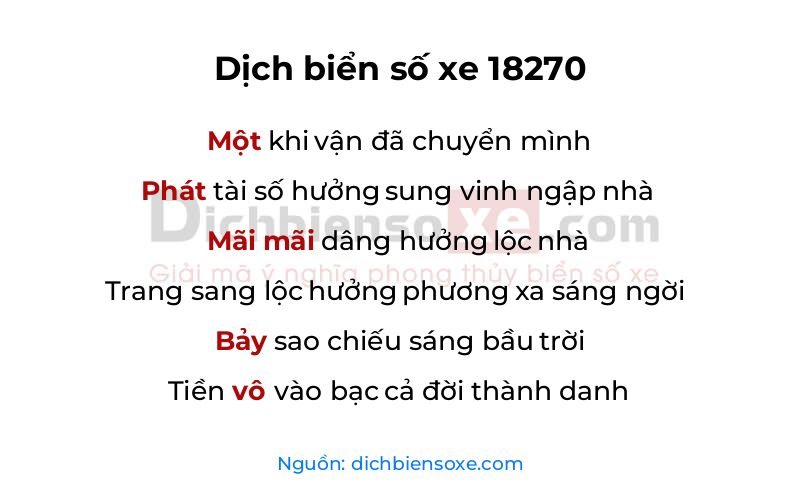 Dịch thơ biển số 18270