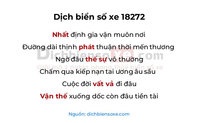 Dịch thơ biển số 18272