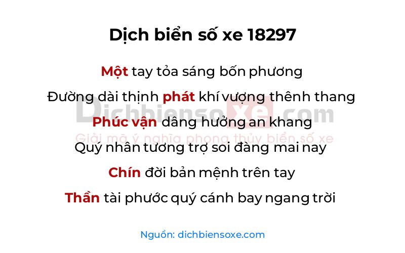 Dịch thơ biển số 18297