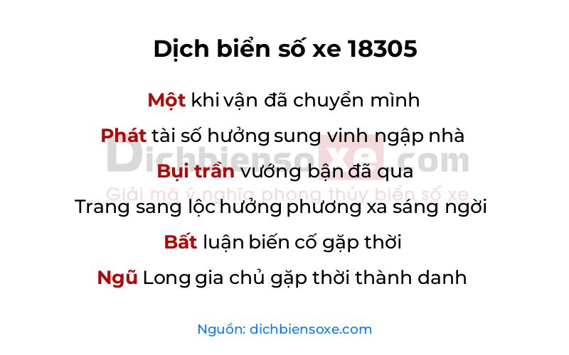 Dịch thơ biển số 18305