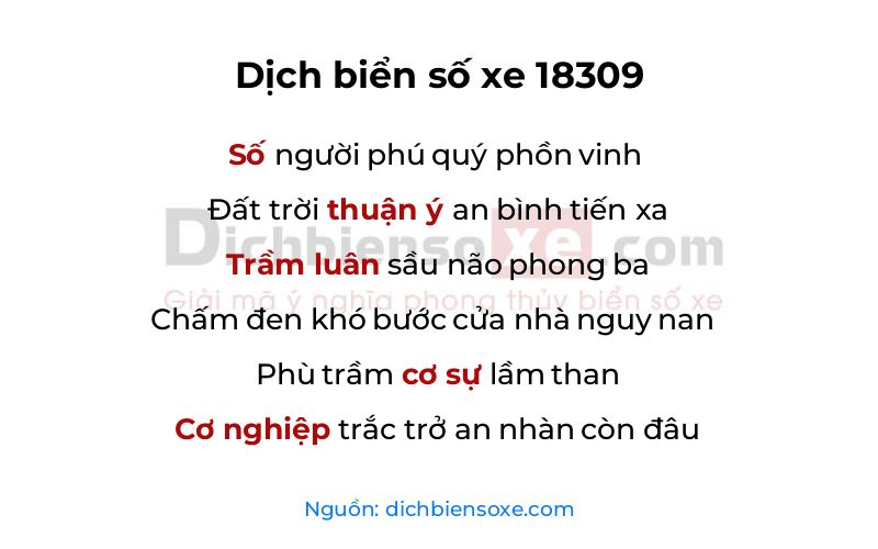Dịch thơ biển số 18309