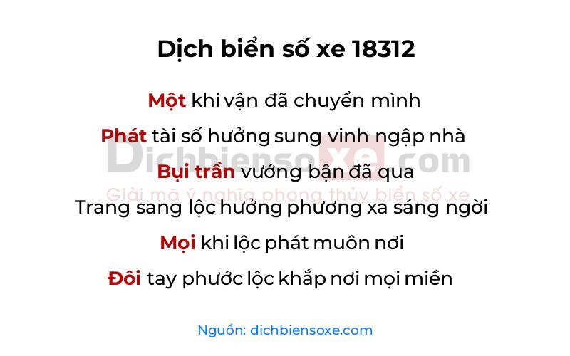 Dịch thơ biển số 18312