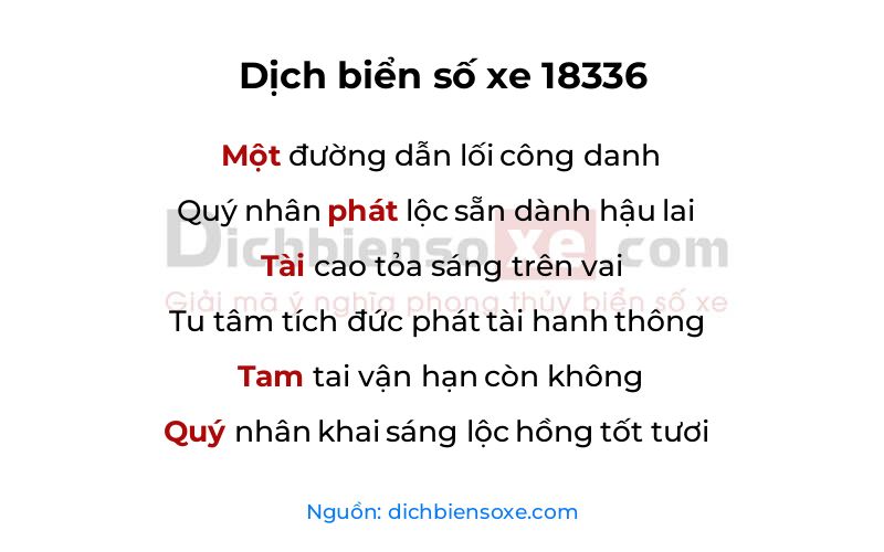 Dịch thơ biển số 18336