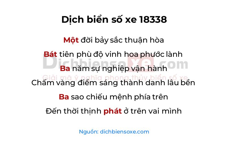 Dịch thơ biển số 18338