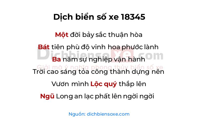 Dịch thơ biển số 18345