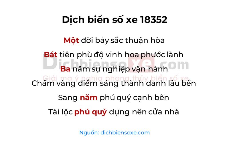 Dịch thơ biển số 18352
