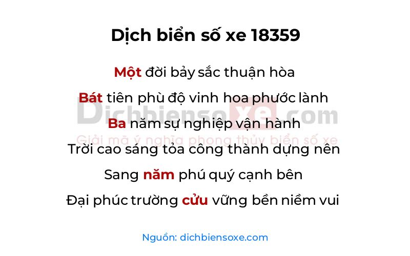 Dịch thơ biển số 18359