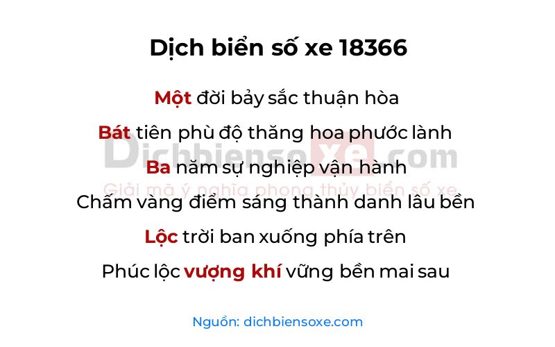 Dịch thơ biển số 18366