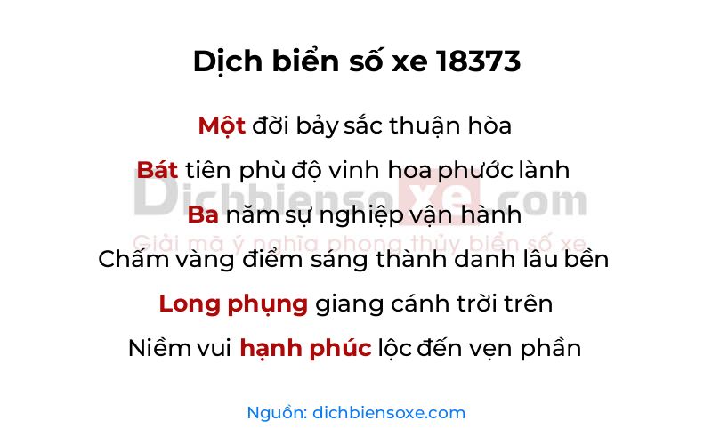 Dịch thơ biển số 18373