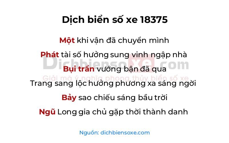 Dịch thơ biển số 18375