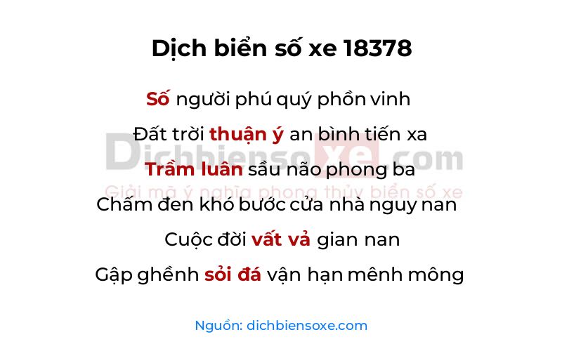 Dịch thơ biển số 18378