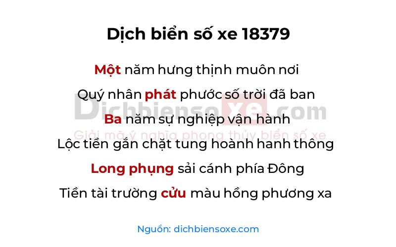 Dịch thơ biển số 18379