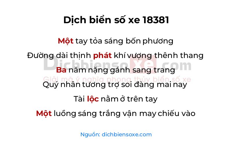 Dịch thơ biển số 18381