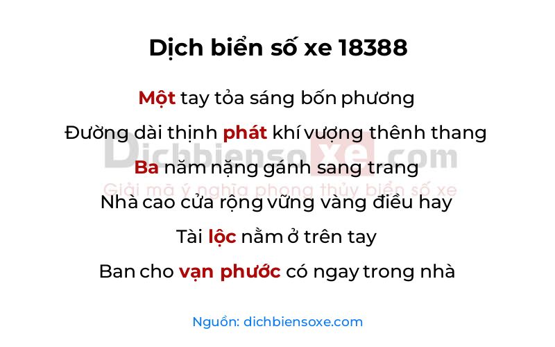 Dịch thơ biển số 18388