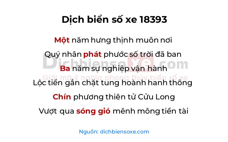 Dịch thơ biển số 18393