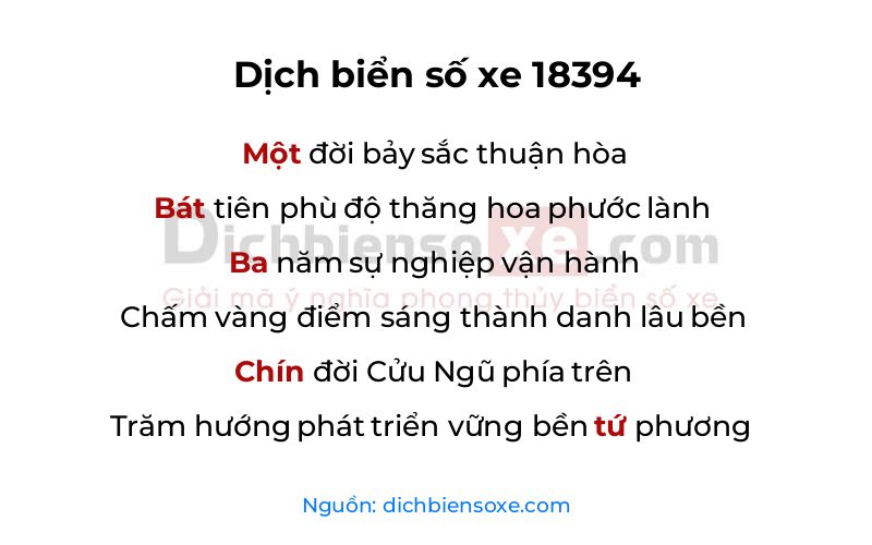 Dịch thơ biển số 18394