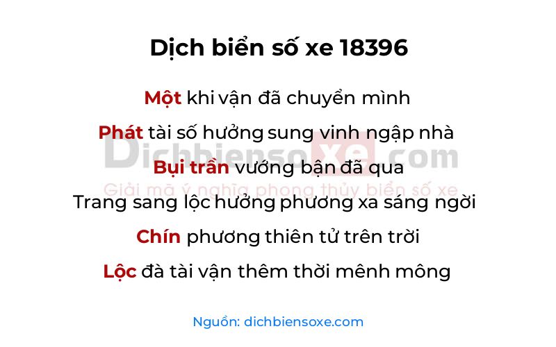 Dịch thơ biển số 18396