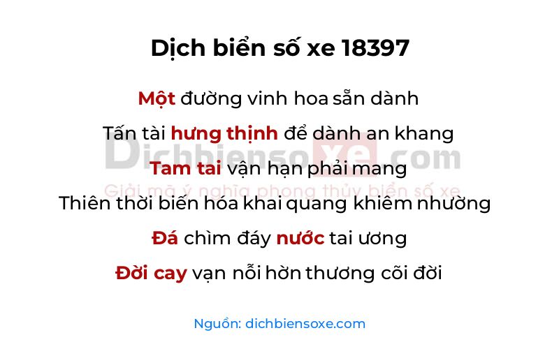 Dịch thơ biển số 18397