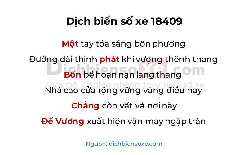 Dịch thơ biển số 18409