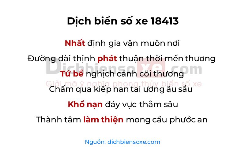 Dịch thơ biển số 18413