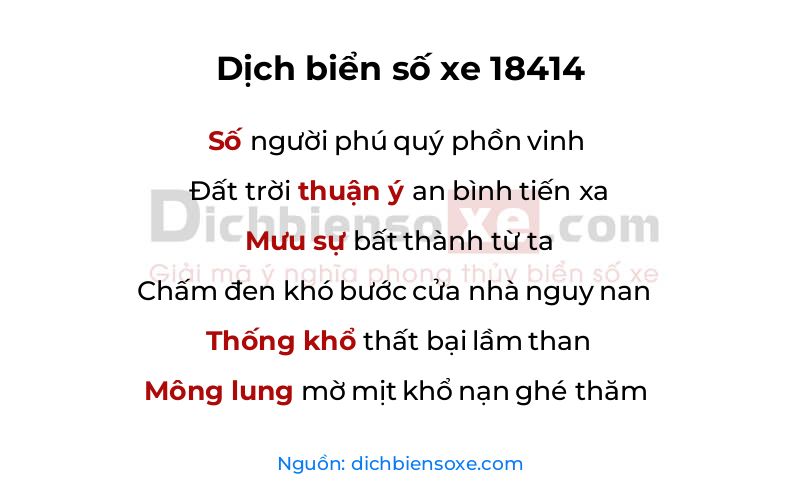 Dịch thơ biển số 18414