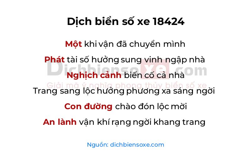 Dịch thơ biển số 18424
