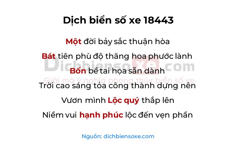 Dịch thơ biển số 18443