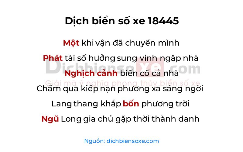 Dịch thơ biển số 18445