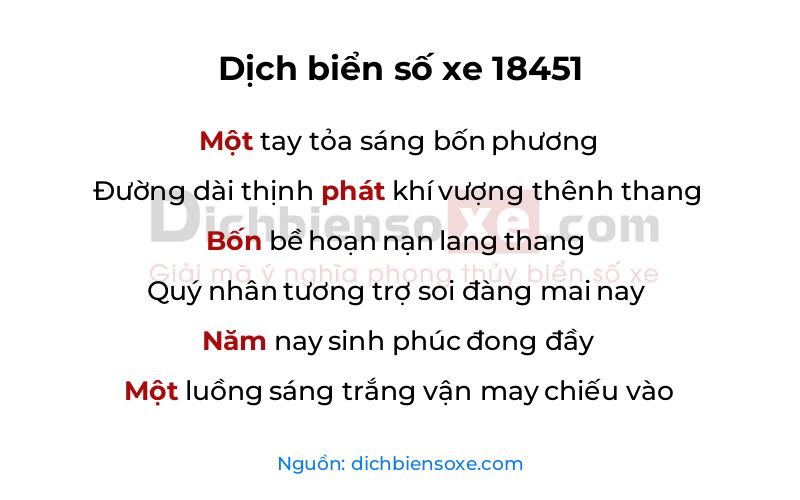 Dịch thơ biển số 18451