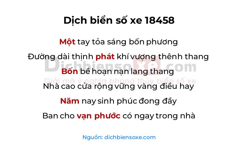 Dịch thơ biển số 18458