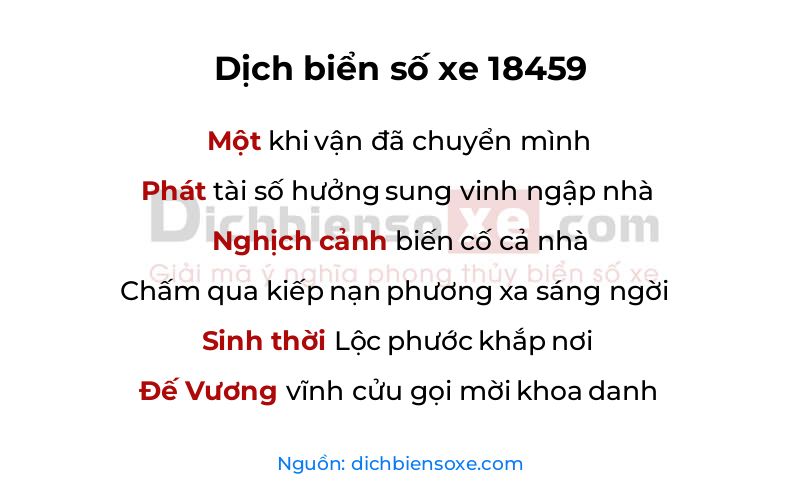 Dịch thơ biển số 18459