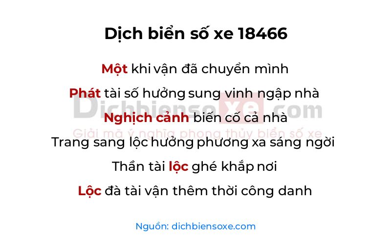 Dịch thơ biển số 18466