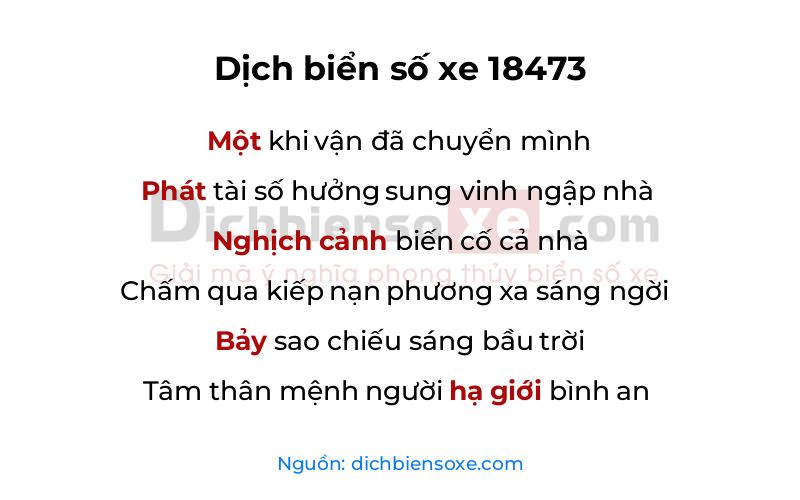 Dịch thơ biển số 18473